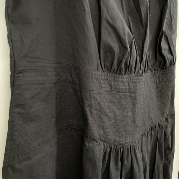 eShakti Navy Blue Lagenlook Poplin Release Dress with Pockets - Picture 2 of 9